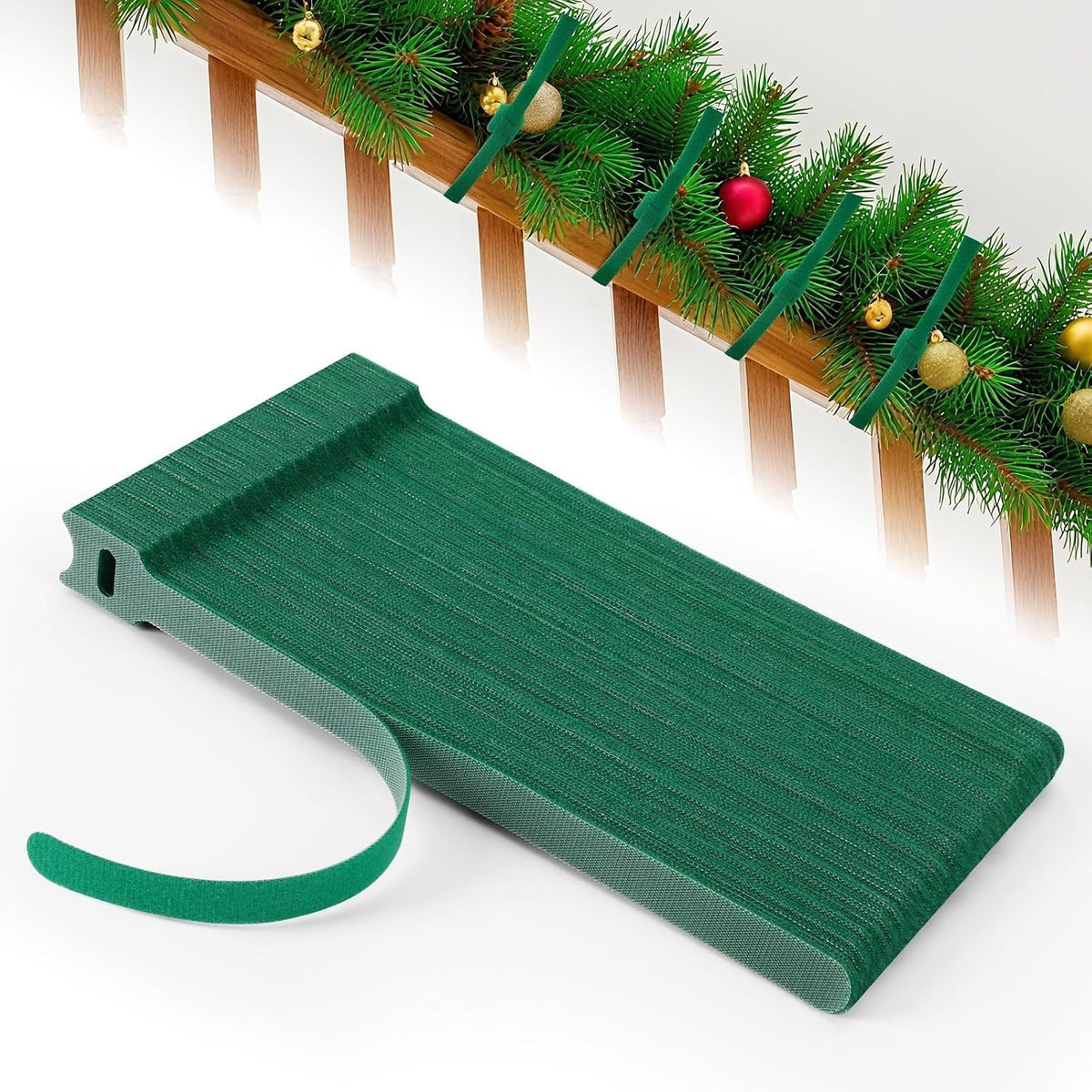100 Pcs Christmas Garland Ties 7.87Inch Adjustable Garland Twist Ties Green