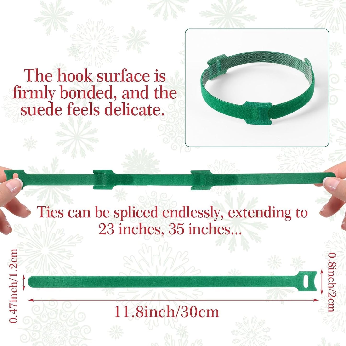 100 Pcs Christmas Garland Ties 7.87Inch Adjustable Garland Twist Ties Green