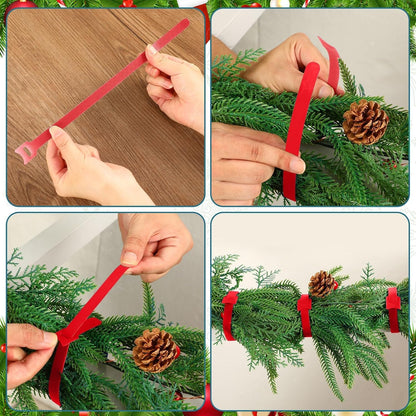 100 Pcs Christmas Garland Ties 7.87Inch Adjustable Garland Twist Ties Green