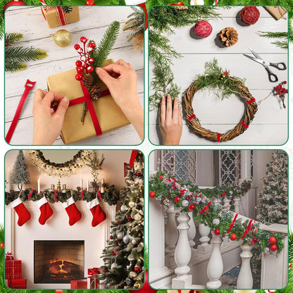 100 Pcs Christmas Garland Ties 7.87Inch Adjustable Garland Twist Ties Green