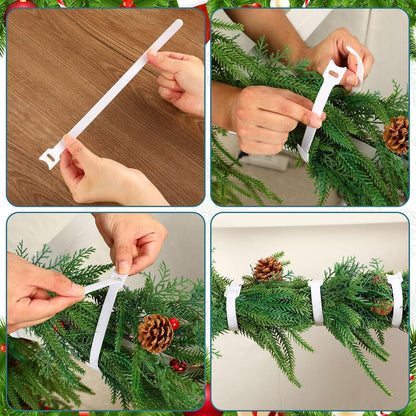 100 Pcs Christmas Garland Ties 7.87Inch Adjustable Garland Twist Ties Green
