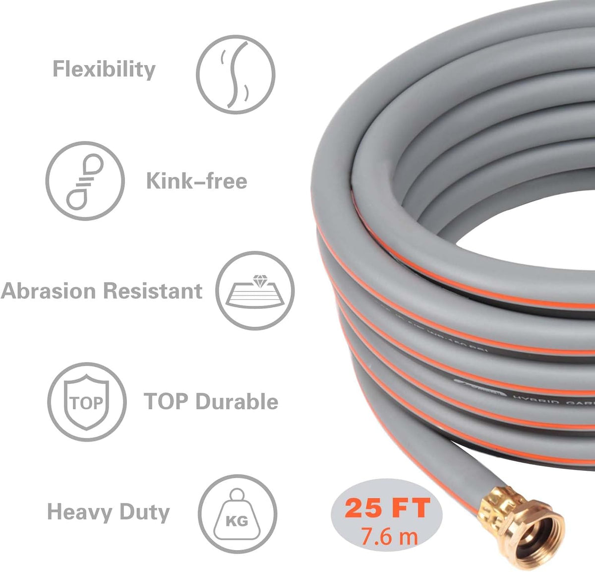 Garden Hose 10 ft 5/8,Heavy Duty Rubber Water Hose