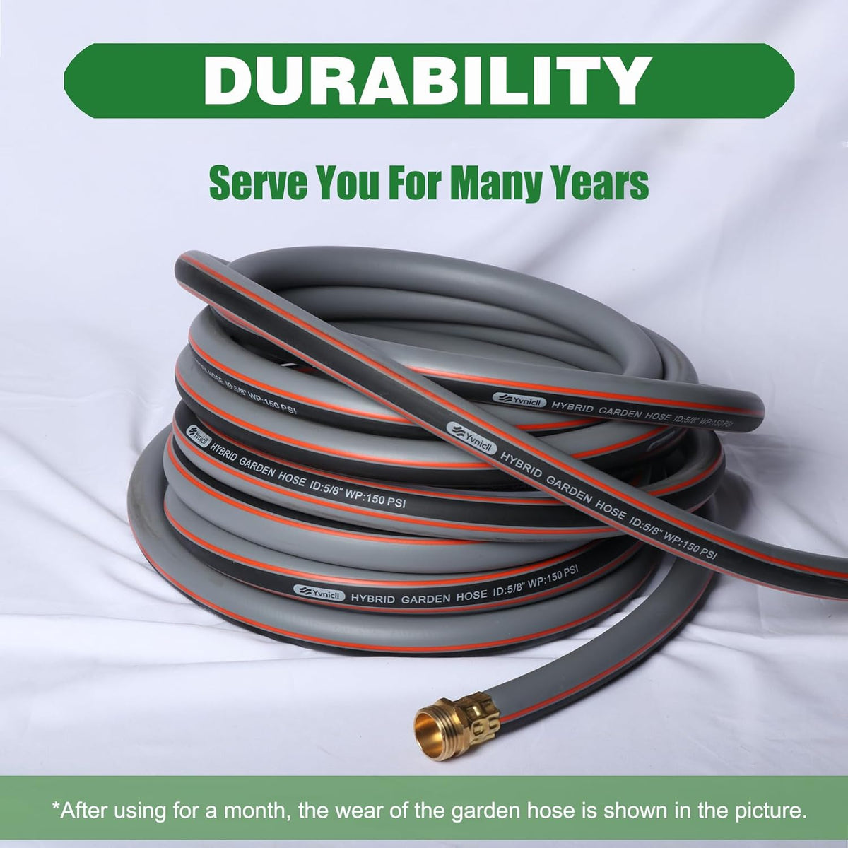 Garden Hose 10 ft 5/8,Heavy Duty Rubber Water Hose