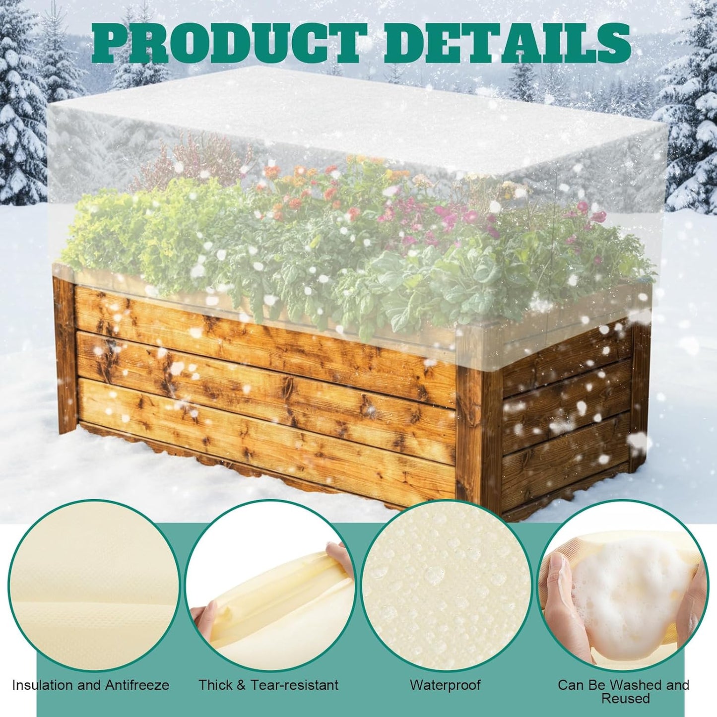 4 Pcs Plant Covers Frost Protection with Drawstring, Yellow