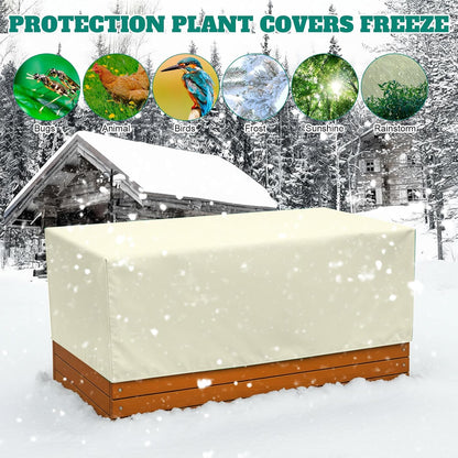 4 Pcs Plant Covers Frost Protection with Drawstring, Yellow
