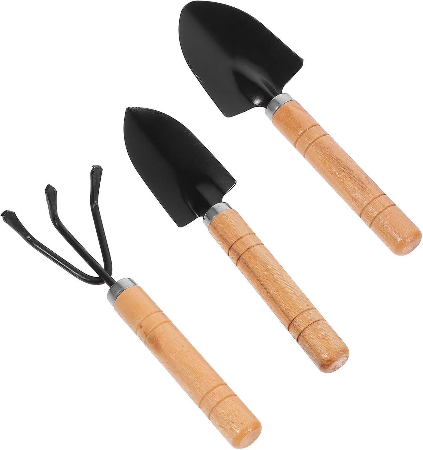 3pcs Mini Garden Tool Set with Heavy Duty Handles Ergonomic Rake Cultivator and Transplant Trowel for Beginners Indoor and Outdoor Gardening Portable and Lightweight Kit for Small