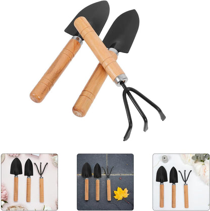 3pcs Mini Garden Tool Set with Heavy Duty Handles Ergonomic Rake Cultivator and Transplant Trowel for Beginners Indoor and Outdoor Gardening Portable and Lightweight Kit for Small