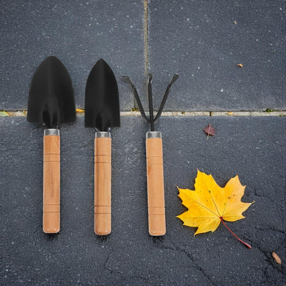 3pcs Mini Garden Tool Set with Heavy Duty Handles Ergonomic Rake Cultivator and Transplant Trowel for Beginners Indoor and Outdoor Gardening Portable and Lightweight Kit for Small