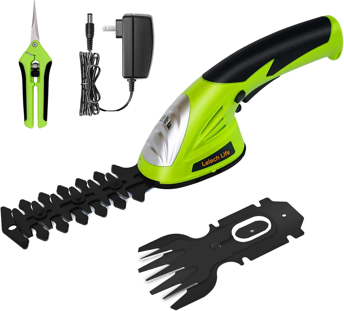 Cordless Grass Shear & Shrubbery Trimmer - 7.2V 2 in 1 Handheld Hedge Trimmer Electric Grass Trimmer Hedge Shears w/Pruning Scissor Rechargeable Lithium-Ion Battery and Charger Included