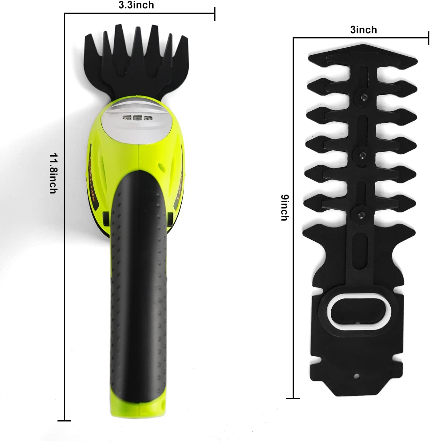 Cordless Grass Shear & Shrubbery Trimmer - 7.2V 2 in 1 Handheld Hedge Trimmer Electric Grass Trimmer Hedge Shears w/Pruning Scissor Rechargeable Lithium-Ion Battery and Charger Included