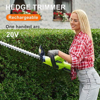 Cordless Grass Shear & Shrubbery Trimmer - 7.2V 2 in 1 Handheld Hedge Trimmer Electric Grass Trimmer Hedge Shears w/Pruning Scissor Rechargeable Lithium-Ion Battery and Charger Included