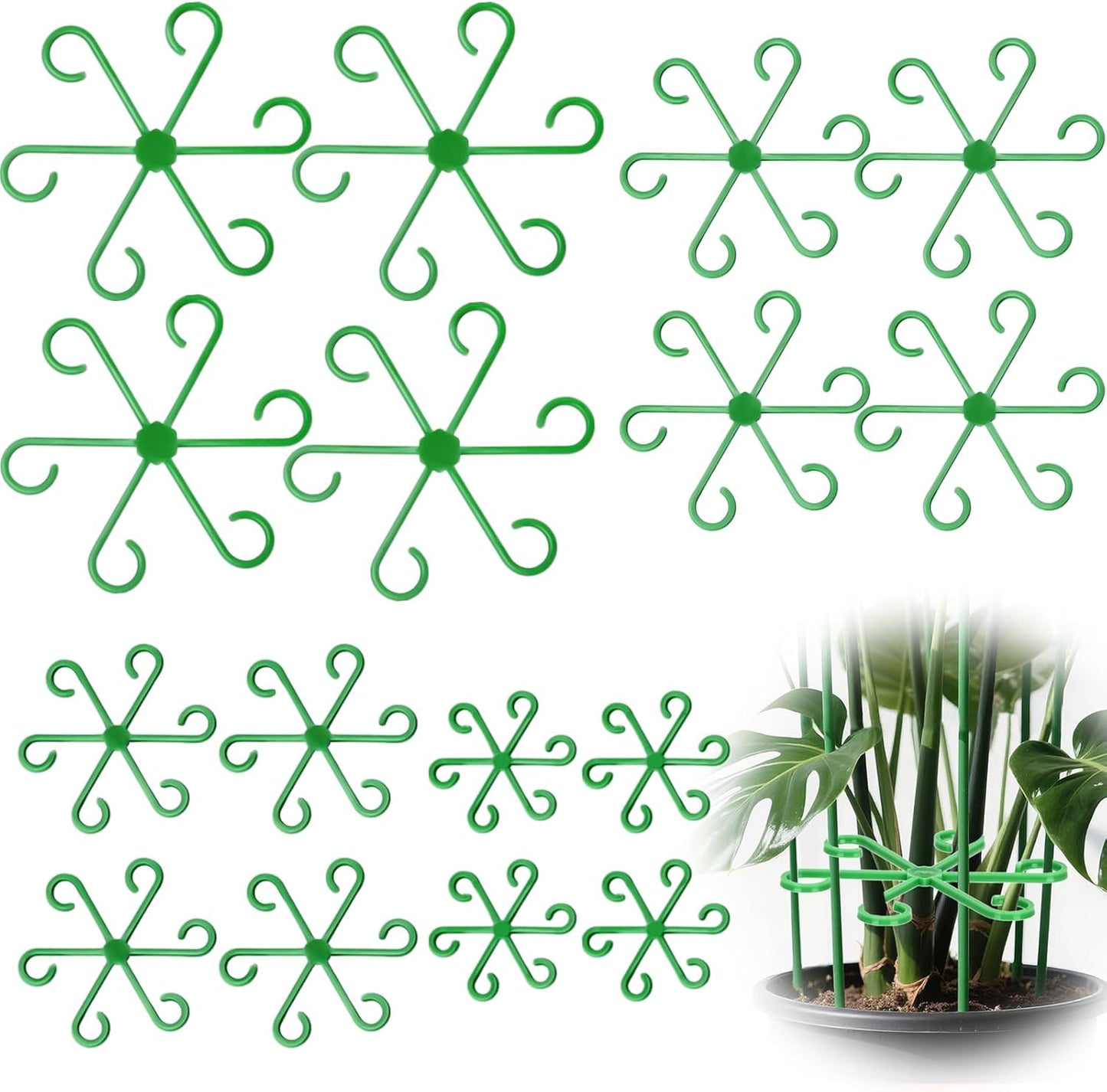 16PCS Plant Stem Support, Plant Stem Holder for Indoor Plants, Climbing Houseplant Stem Supports, Reusable Plant Stabilizer