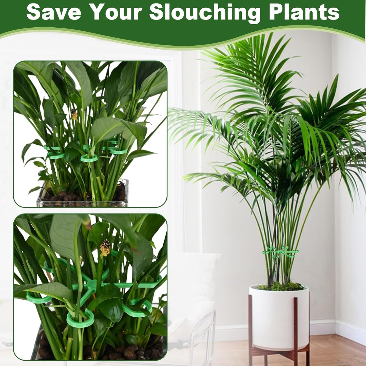 16PCS Plant Stem Support, Plant Stem Holder for Indoor Plants, Climbing Houseplant Stem Supports, Reusable Plant Stabilizer