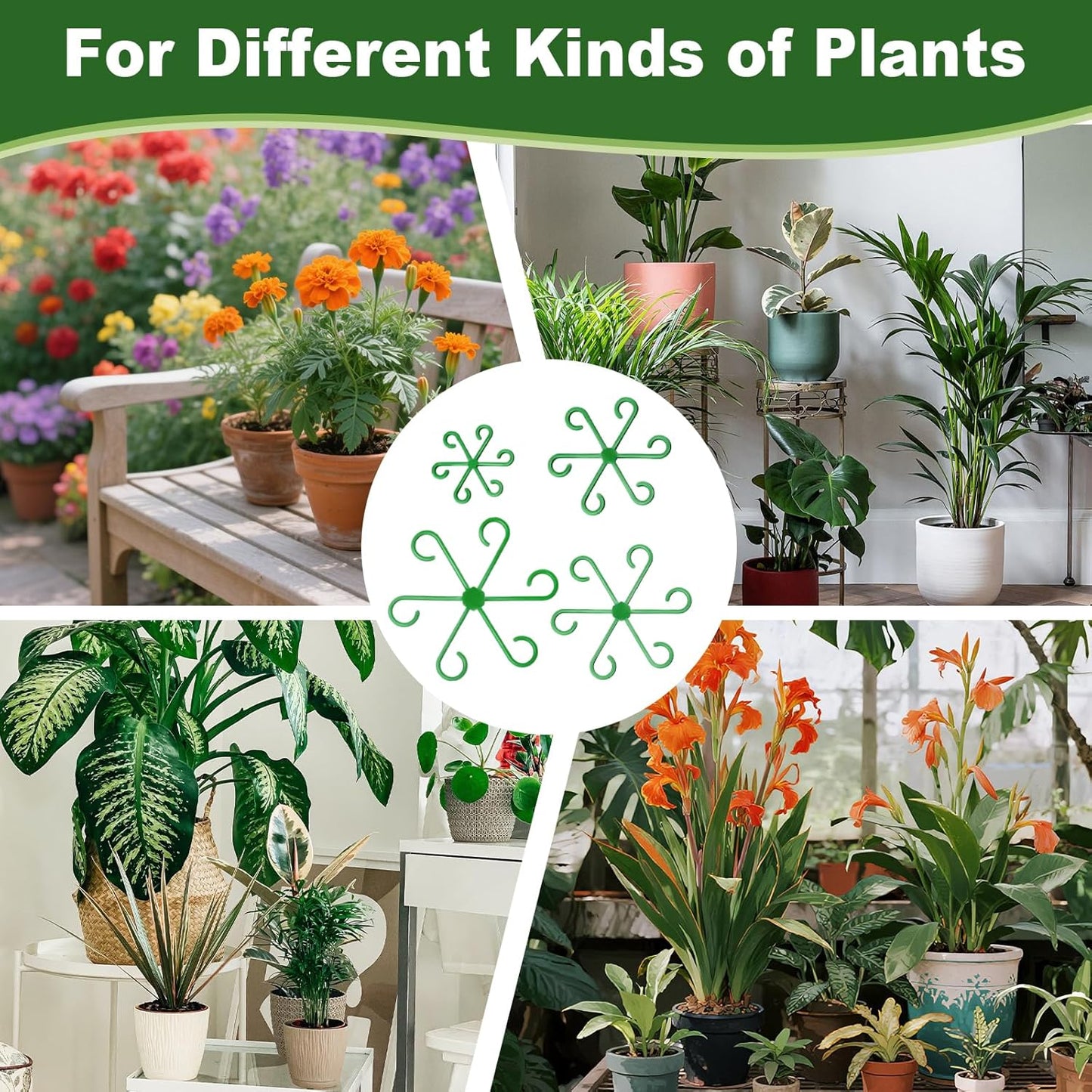 16PCS Plant Stem Support, Plant Stem Holder for Indoor Plants, Climbing Houseplant Stem Supports, Reusable Plant Stabilizer