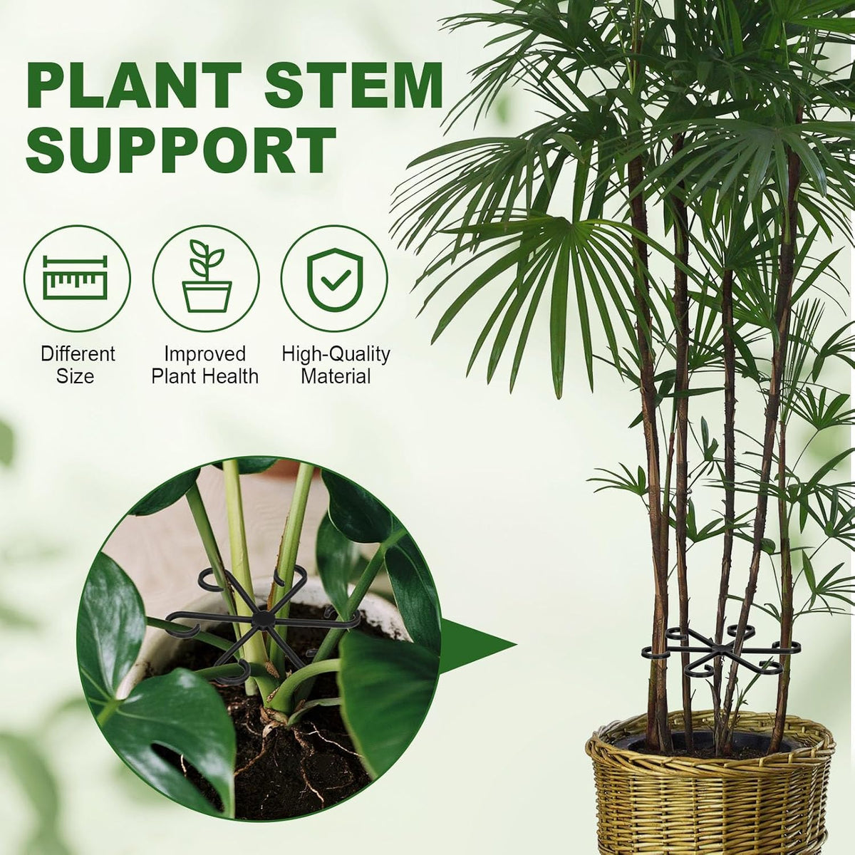 16PCS Plant Stem Support, Plant Stem Holder for Indoor Plants, Climbing Houseplant Stem Supports, Reusable Plant Stabilizer