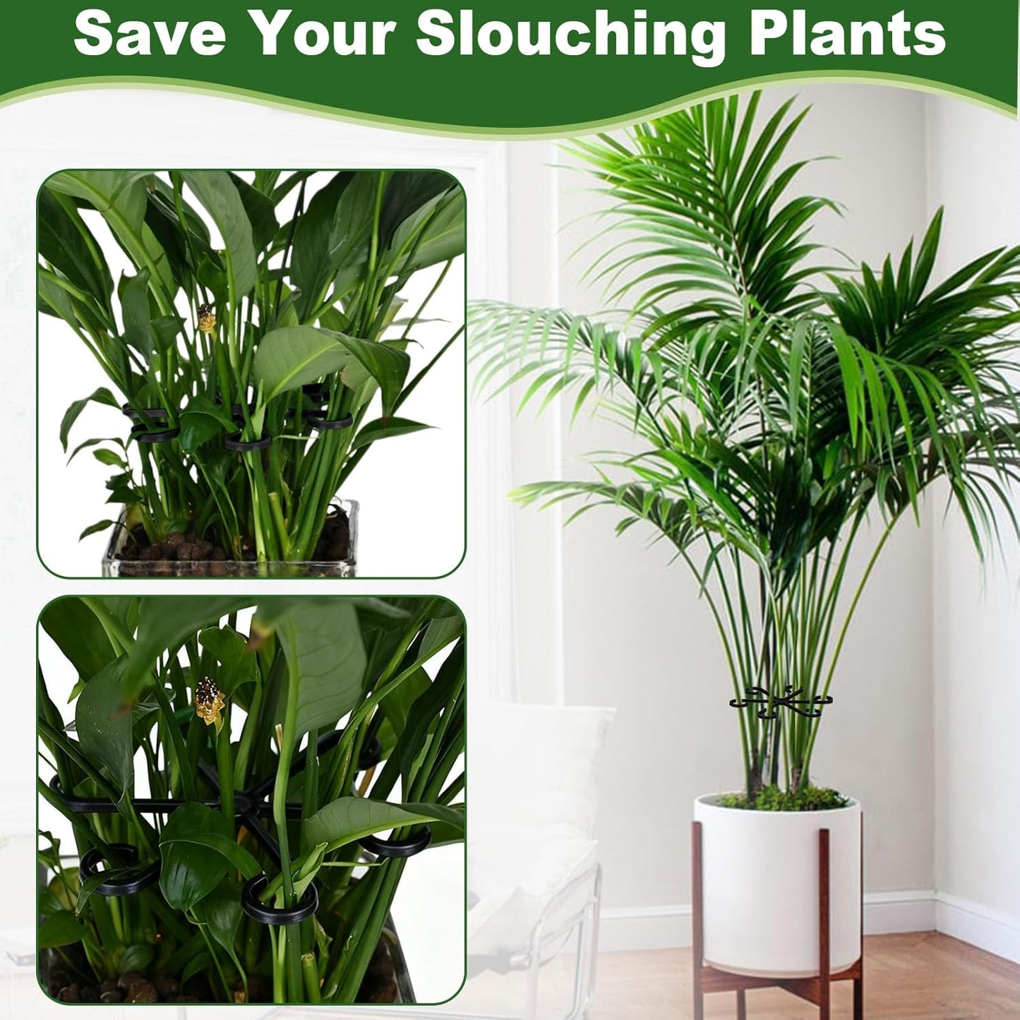 16PCS Plant Stem Support, Plant Stem Holder for Indoor Plants, Climbing Houseplant Stem Supports, Reusable Plant Stabilizer