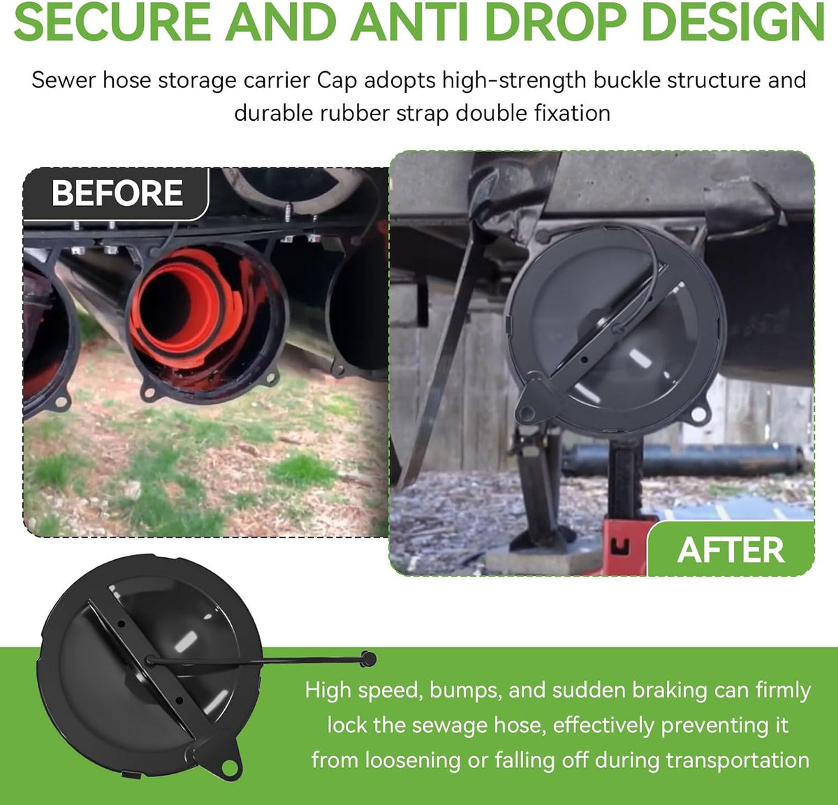 A040338BK Cap/Strap for Hose Carriers Compatible with Valterra
