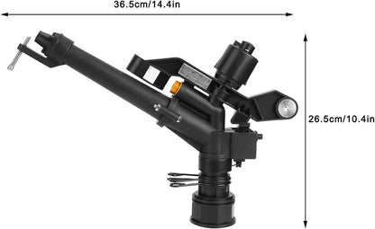 Tractor Sprinkler, 360 Degree Rotating Adjustable Heavy Duty Impact Sprinkler with Nozzle Set, 1.5in Rocking Arm Sprinklers for Farm Lawn and Irrigation