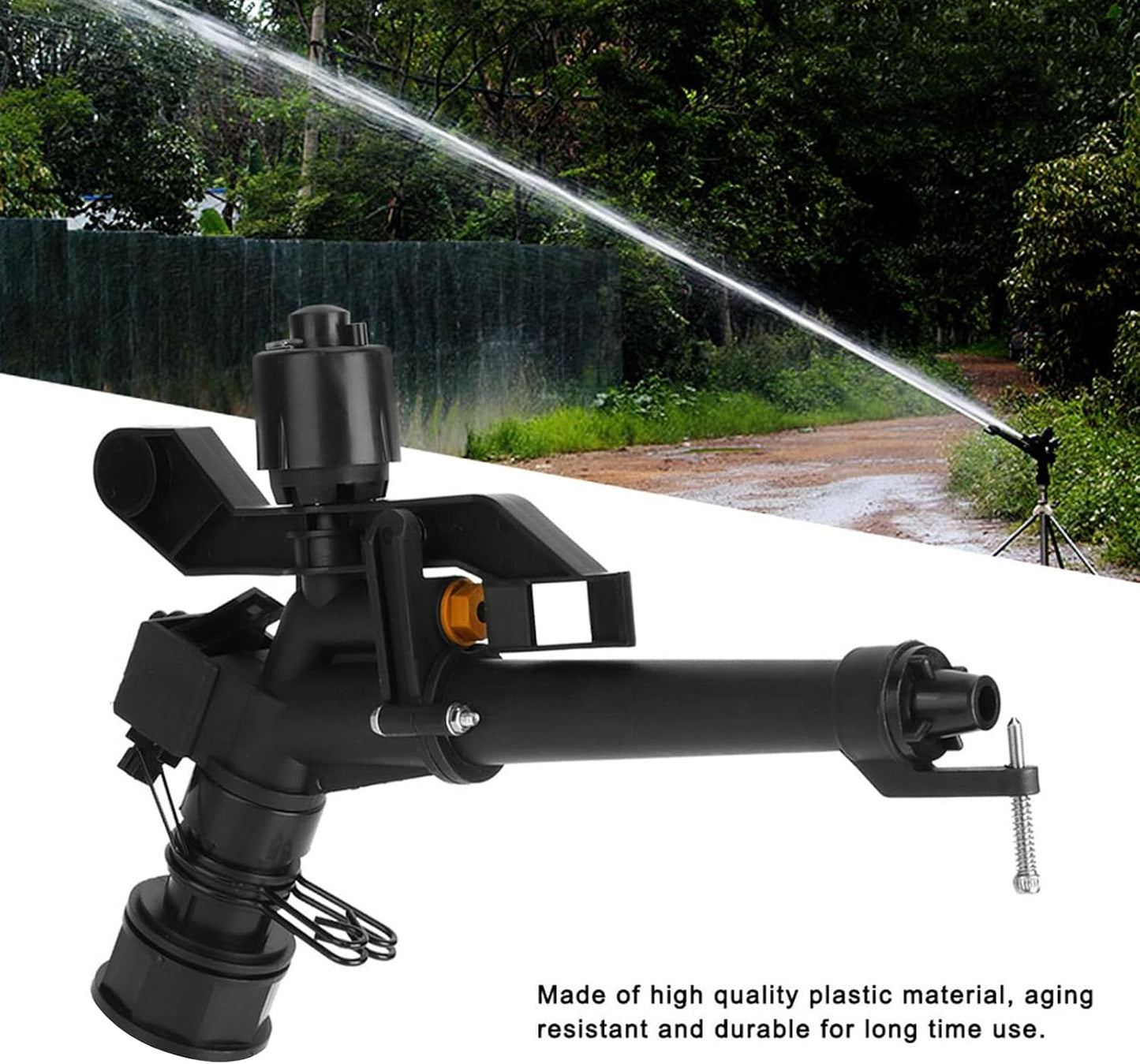 Tractor Sprinkler, 360 Degree Rotating Adjustable Heavy Duty Impact Sprinkler with Nozzle Set, 1.5in Rocking Arm Sprinklers for Farm Lawn and Irrigation