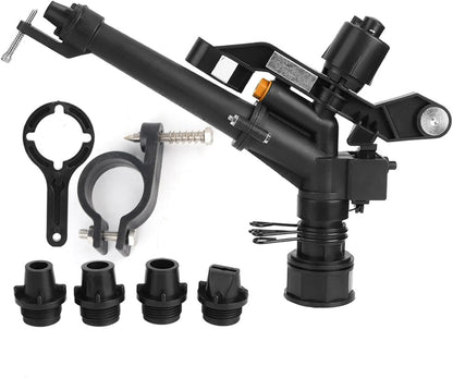 Tractor Sprinkler, 360 Degree Rotating Adjustable Heavy Duty Impact Sprinkler with Nozzle Set, 1.5in Rocking Arm Sprinklers for Farm Lawn and Irrigation