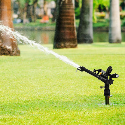 Tractor Sprinkler, 360 Degree Rotating Adjustable Heavy Duty Impact Sprinkler with Nozzle Set, 1.5in Rocking Arm Sprinklers for Farm Lawn and Irrigation