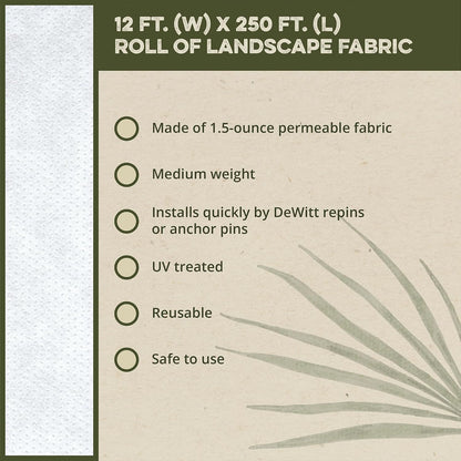 N-Sulate Plant Cover Fabric 1.5 oz, 12 x 250 Feet – Frost Cloth Blanket for Vegetables, Flowers, Fruit Trees, Tomatoes, Raised Garden Beds, and Outdoor Winter Freeze Protection