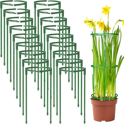 12Packs Plant Support Stakes Half Round Plant Stakes for Indoor Plants, Stackable 3 Tier Garden Flower Support, Plant Cages for Tomato,Monstera, Peony, Hydrangea, Climbing Plants