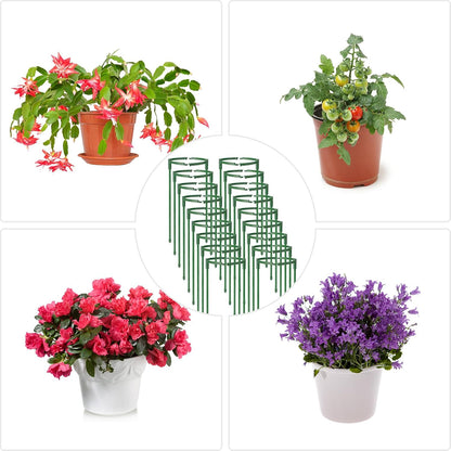 12Packs Plant Support Stakes Half Round Plant Stakes for Indoor Plants, Stackable 3 Tier Garden Flower Support, Plant Cages for Tomato,Monstera, Peony, Hydrangea, Climbing Plants