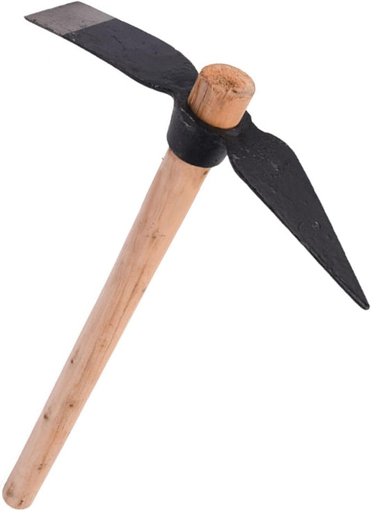 Forged Heat-Treated One-Piece Cast Iron Hoe and Pickaxe – Heavy-Duty Garden Tool for Digging, Weeding, Soil Loosening, Yard Work, and Outdoor Use