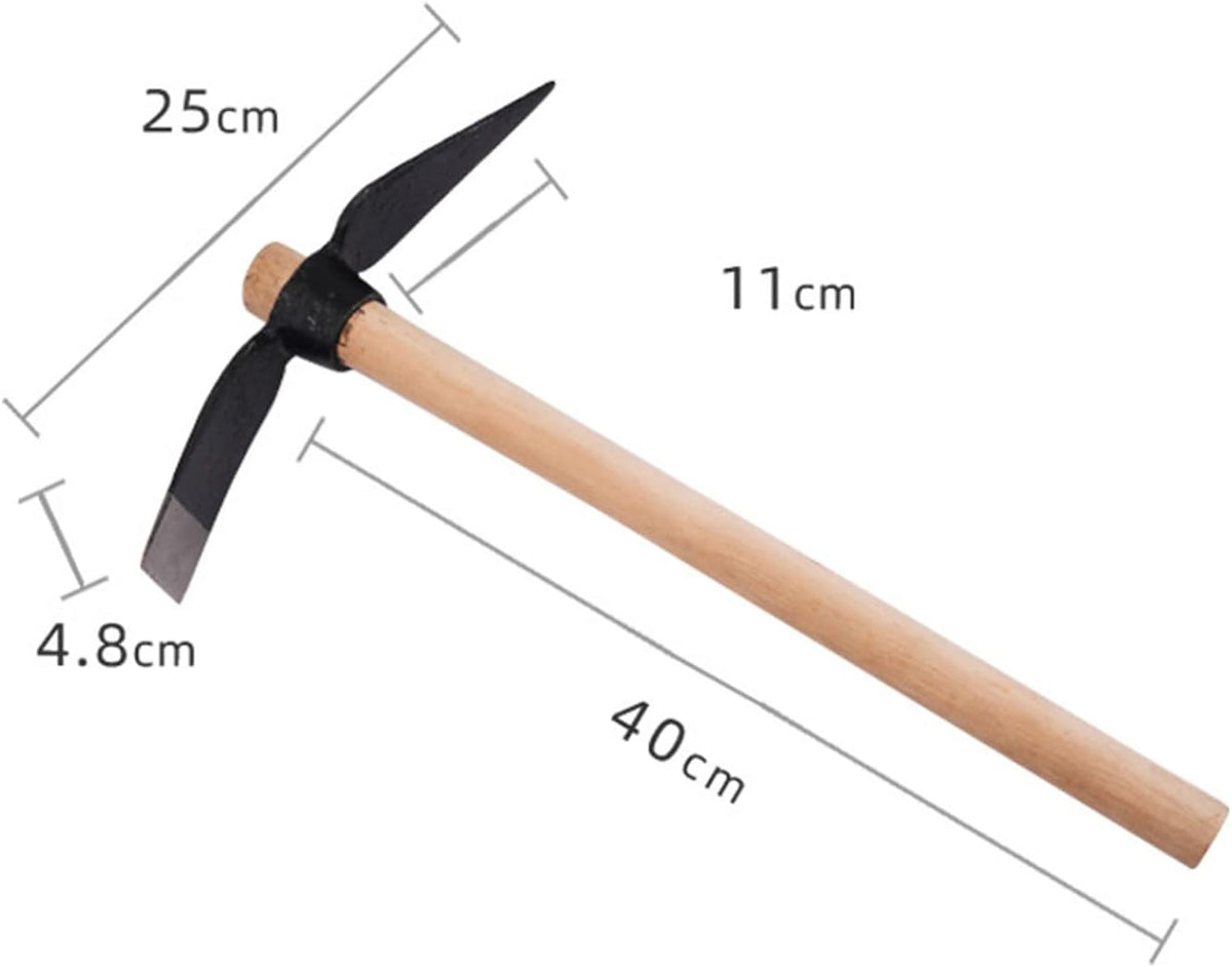 Forged Heat-Treated One-Piece Cast Iron Hoe and Pickaxe – Heavy-Duty Garden Tool for Digging, Weeding, Soil Loosening, Yard Work, and Outdoor Use