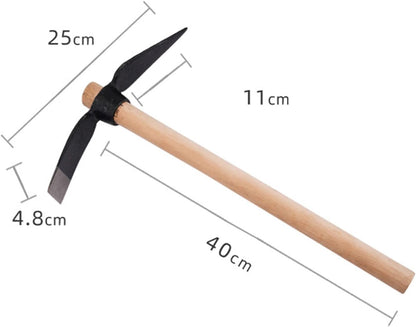 Forged Heat-Treated One-Piece Cast Iron Hoe and Pickaxe – Heavy-Duty Garden Tool for Digging, Weeding, Soil Loosening, Yard Work, and Outdoor Use