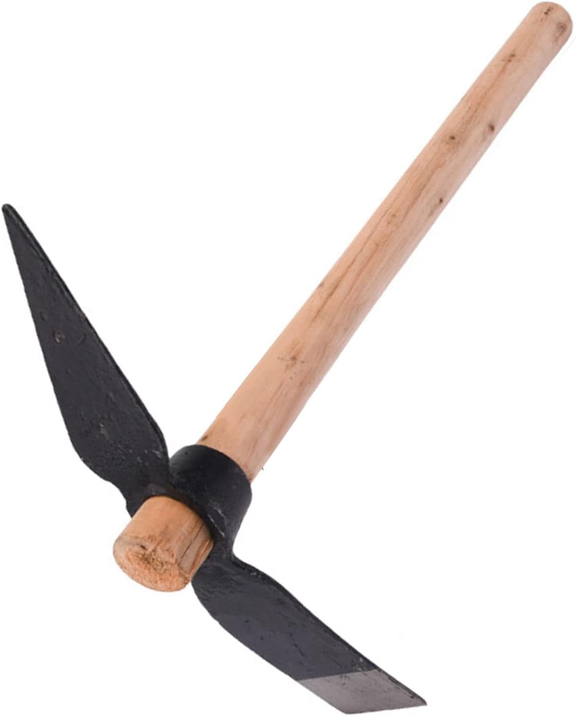 Forged Heat-Treated One-Piece Cast Iron Hoe and Pickaxe – Heavy-Duty Garden Tool for Digging, Weeding, Soil Loosening, Yard Work, and Outdoor Use