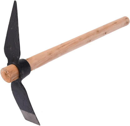 Forged Heat-Treated One-Piece Cast Iron Hoe and Pickaxe – Heavy-Duty Garden Tool for Digging, Weeding, Soil Loosening, Yard Work, and Outdoor Use