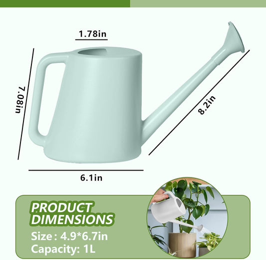Plant Watering Can - for Indoor and Outdoor Home Garden Plants - with Long Spout - Light Green - 1/2 Gallon