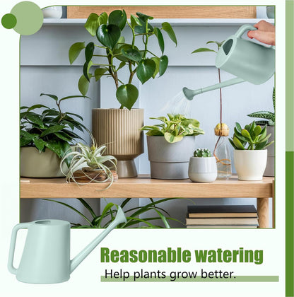Plant Watering Can - for Indoor and Outdoor Home Garden Plants - with Long Spout - Light Green - 1/2 Gallon