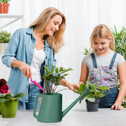 Plant Watering Can - for Indoor and Outdoor Home Garden Plants - with Long Spout - Light Green - 1/2 Gallon