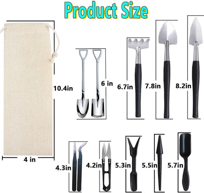 12 Pcs Succulent Tools Set Mini Transplanting Garden Tools Kit for Indoor Gardening Flower Pot Cactus Care