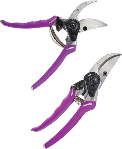 ColorPoint Stainless Steel Compact Garden Pruning Shears, Hand Pruner, Garden Clippers, with Heavy Duty Blade and Easy grip Handle, Berry