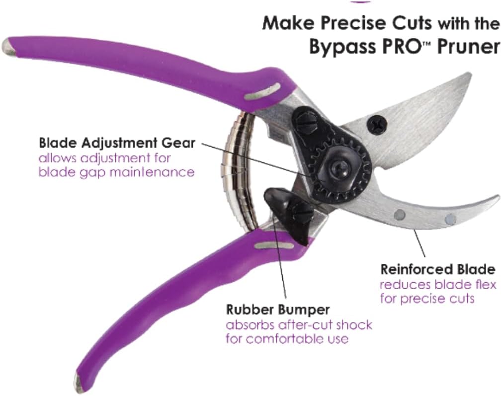 ColorPoint Stainless Steel Compact Garden Pruning Shears, Hand Pruner, Garden Clippers, with Heavy Duty Blade and Easy grip Handle, Berry