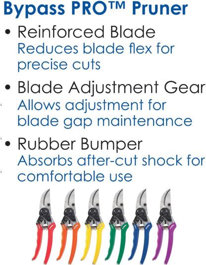 ColorPoint Stainless Steel Compact Garden Pruning Shears, Hand Pruner, Garden Clippers, with Heavy Duty Blade and Easy grip Handle, Berry