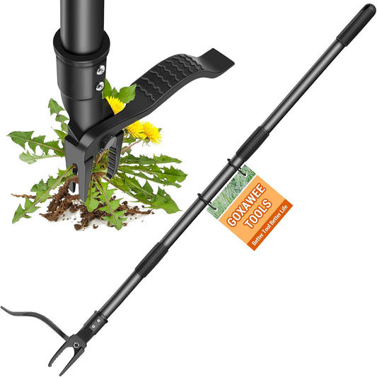 Stand Up Weed Puller Tool with 46″ Long Handle, Manual Weeder Tool