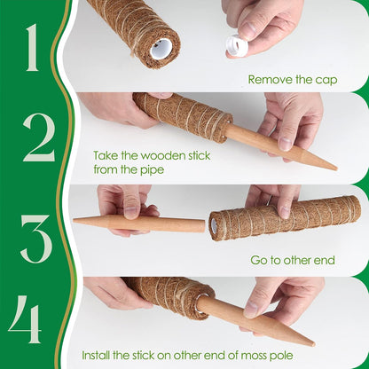 Moss Pole for Plants Monstera, Extendable Plant Sticks Support, 2Pcs