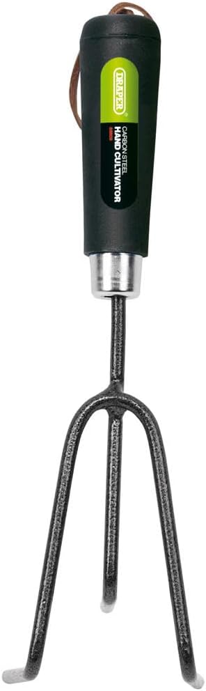 Garden Hand Fork | Heavy Duty Carbon Steel Weeding Tool | Soft Grip Plastic Handle | 88807