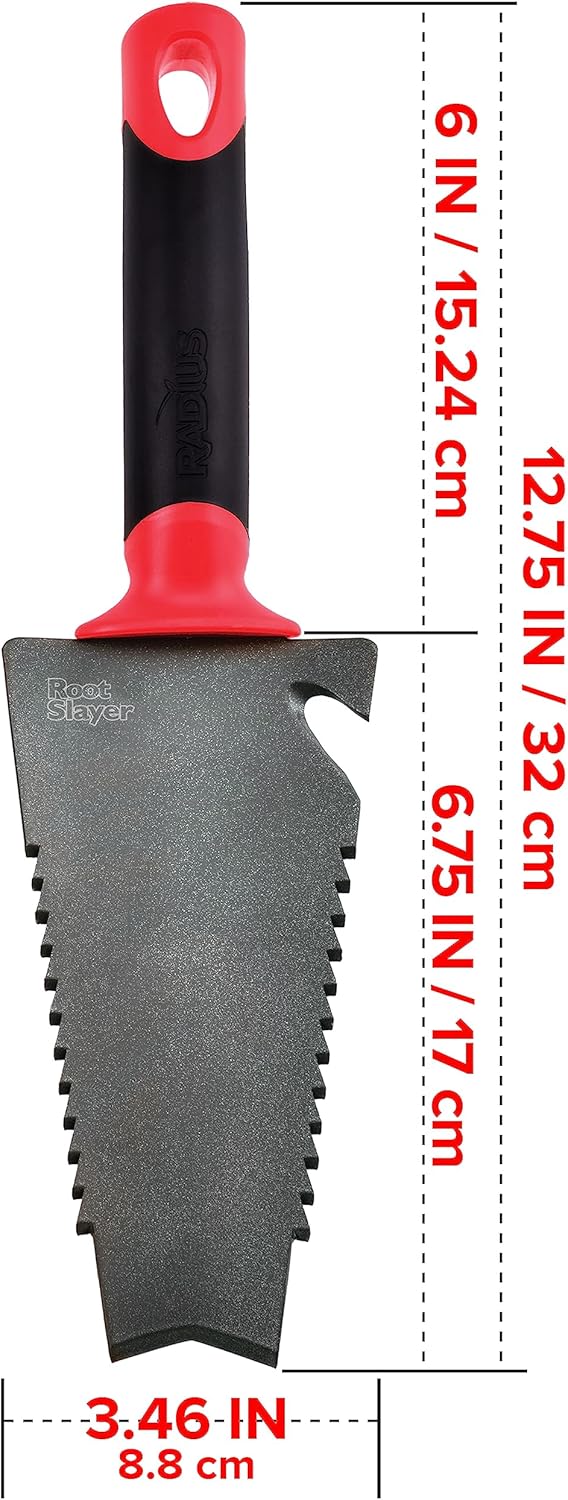 Root Slayer 16011 Heavy Duty Garden Trowel, Red