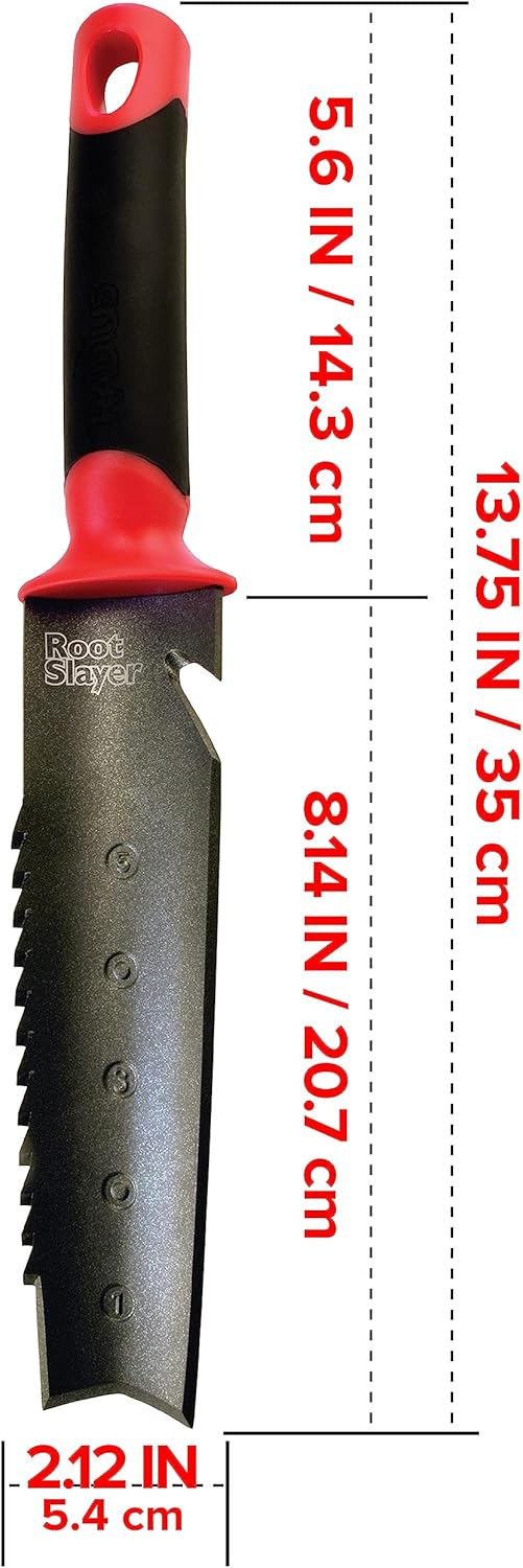 Root Slayer 16011 Heavy Duty Garden Trowel, Red