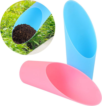 2 Pcs Bonsai Soil Scoops, 6.4in Long Plastic Cups Garden Soil Scoops Small Gardening Tool Colorful Bucket Shovel Mini Potting Scoopers Bonsai Tool for Plant Flower Succulent