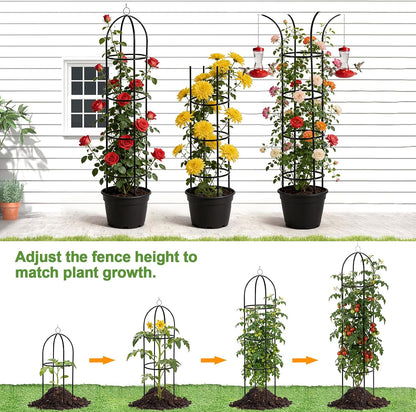100% Metal 2 Pack Obelisk Garden Trellis 6.6 Ft Plant Support for Climbing