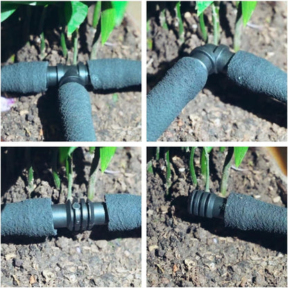 3/8" Soaker Hose Fittings Kit, 20 Pcs Garden Hose Irrigation Connectors with Tees, Feeders, Plugs, Male and Female Connectors, Drip System Parts for Garden Lawn