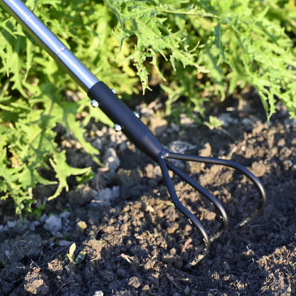 3-Tine Long Handle Tiller Garden Cultivator
