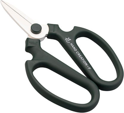 Japanese Floral Scissors – SAKAGEN Hand Creation Flower Shears for Floral Design, Ikebana & Gardening, Made in Japan, Large Size Model F-180 (Moss Green)